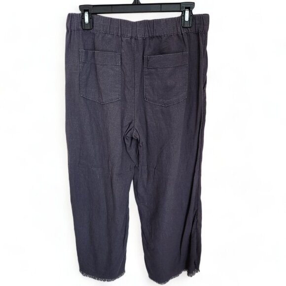 Caslon Linen Pants Womans Sz Small Pockets Pull On Drawstring Gray Wide Leg - Picture 4 of 14